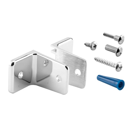 Prime-Line Two Piece Wall Brackets, 1-3/4 in., Zinc Alloy, Chrome Plated Finish, PK2 656-8342